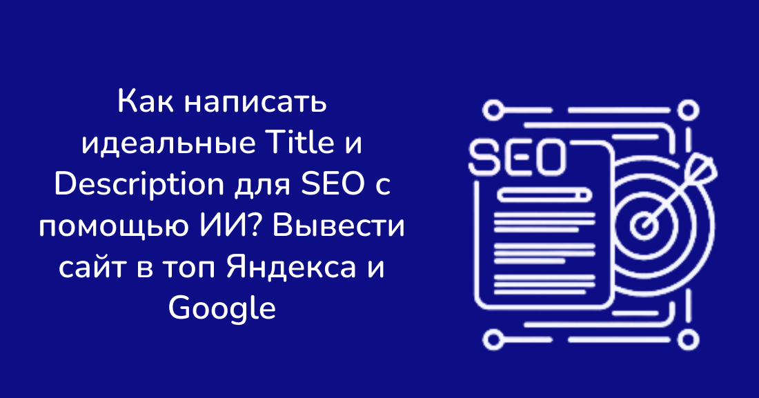 Как написать идеальные Title и Description для SEO с помощью ИИ? Вывести сайт в топ Яндекса и Google