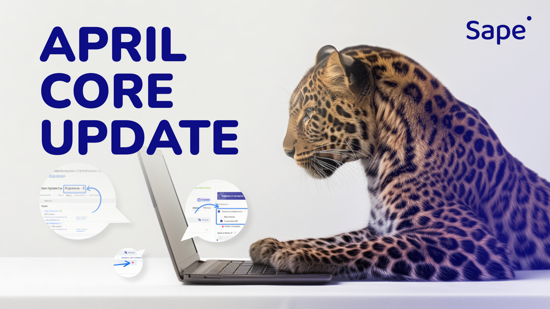 April Core Update — пользователям Sape доступны новые функции для еще более быстрого и удобного линкбилдинга